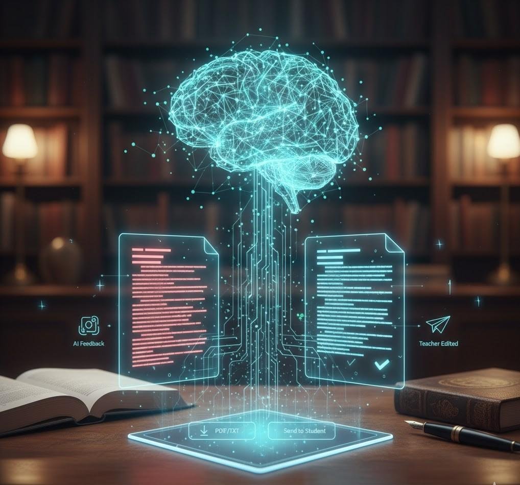 AI-powered essay checking tool interface